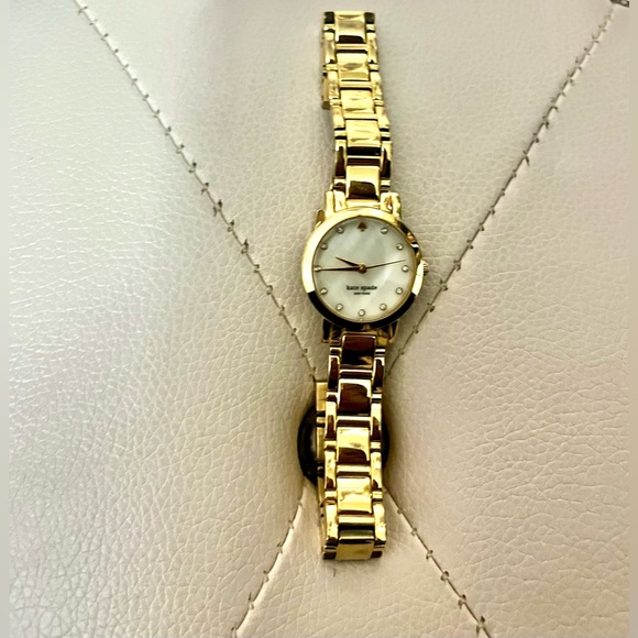 Kate Spade Gramercy Gold Tone Stainless Steel Crystal Accented Watch - Picture 15 of 16